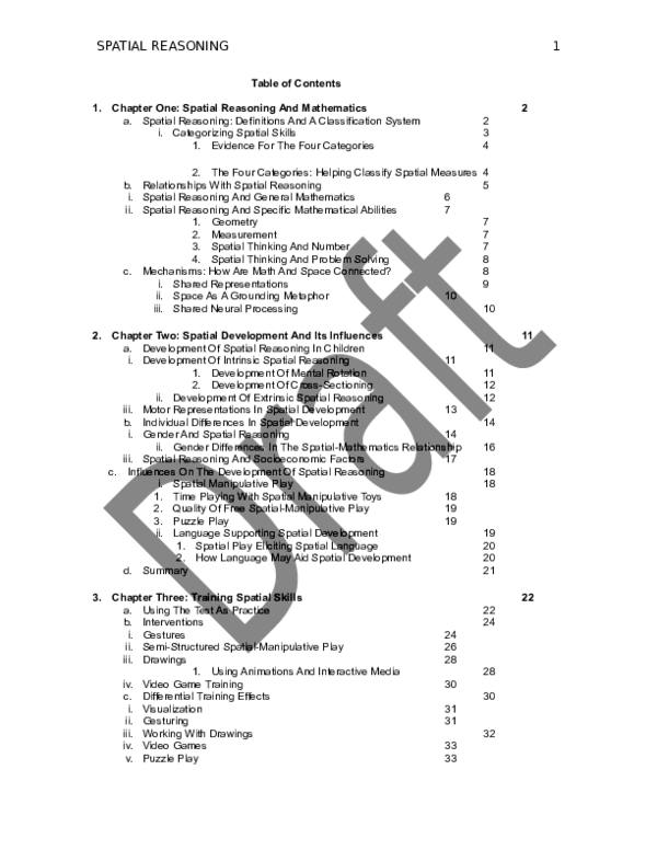(DOC) Spatial reasoning & mathematics education: A review of the literature