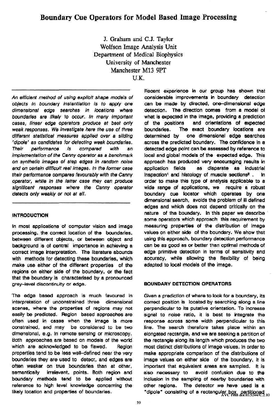 (PDF) Boundary cue operators for model based image processing