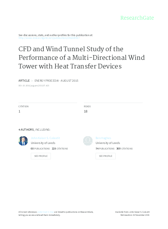 (PDF) CFD and Wind Tunnel Study of the Performance of a Multi ...