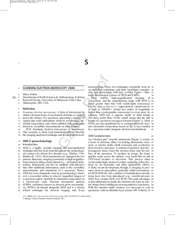 (PDF) Scanning Electron Microscopy in Geoarchaeology