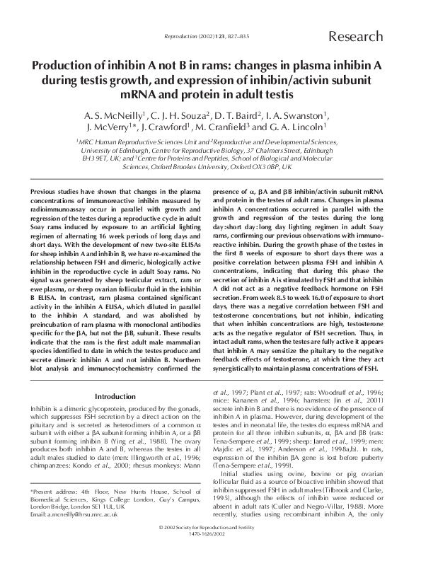 (PDF) Levels of immunoreactive inhibin-like material in urine during ...