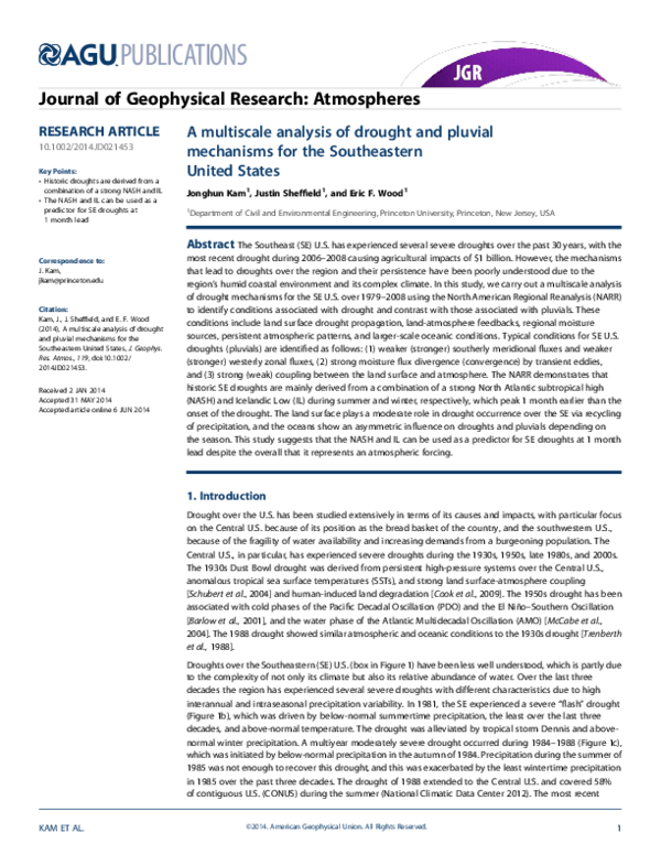 (PDF) A multiscale analysis of drought and pluvial mechanisms for the ...