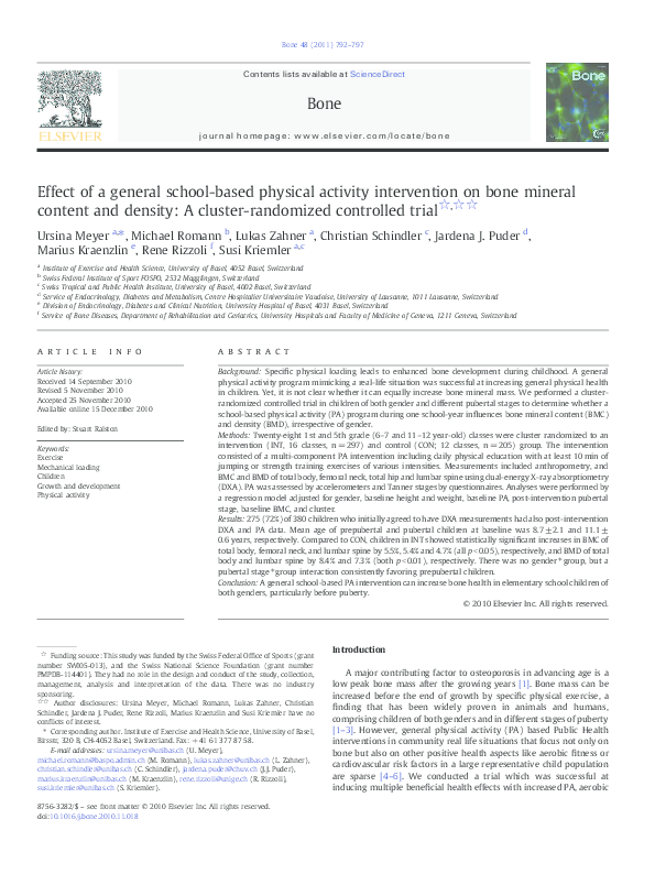 (PDF) Effect of a general school-based physical activity intervention ...