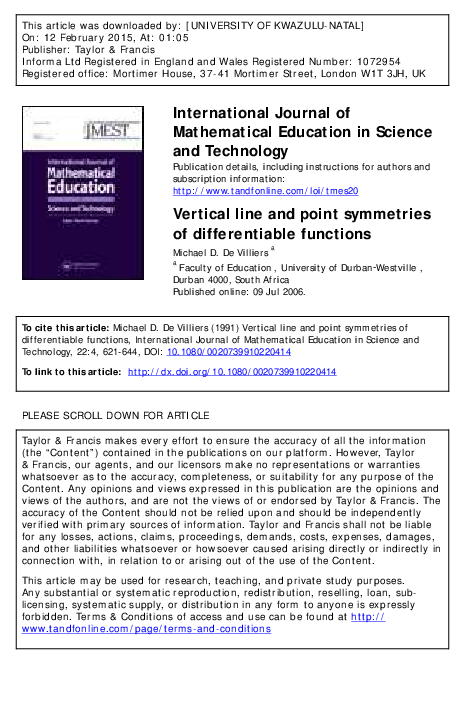 Pdf Vertical Line And Point Symmetries Of Differentiable