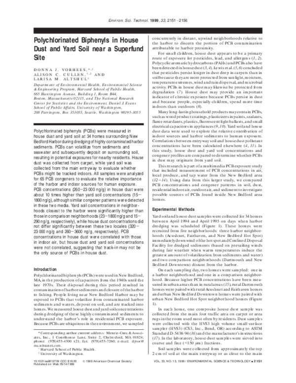 (PDF) Polychlorinated Biphenyls in House Dust and Yard Soil near a ...