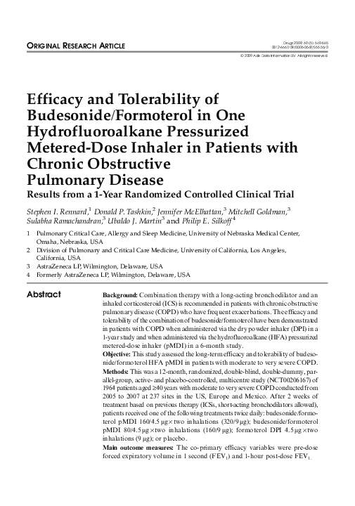 (PDF) Efficacy and Tolerability of Budesonide/Formoterol in One ...