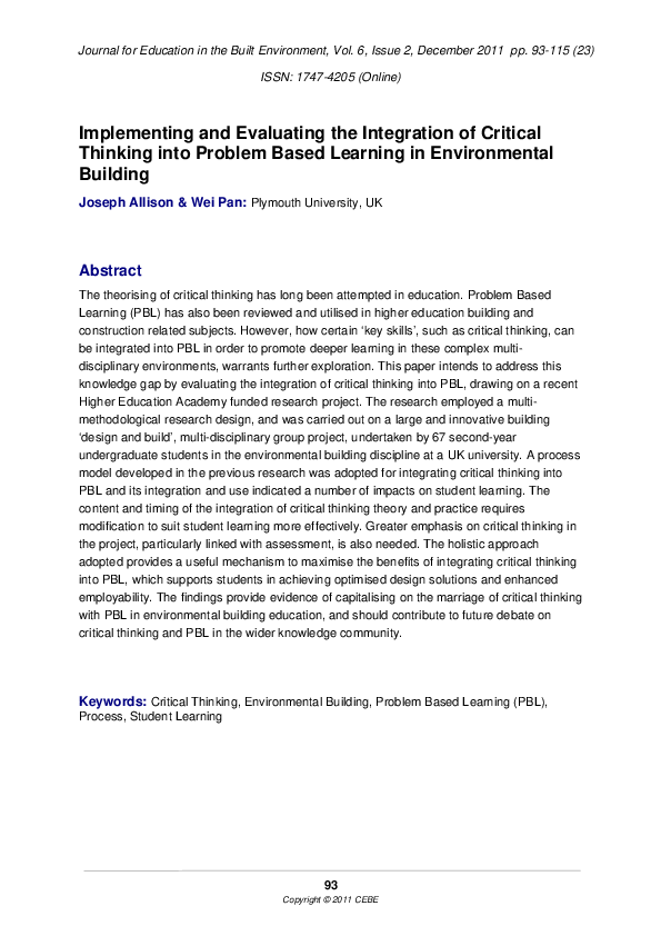 Critical thinking models pdf image