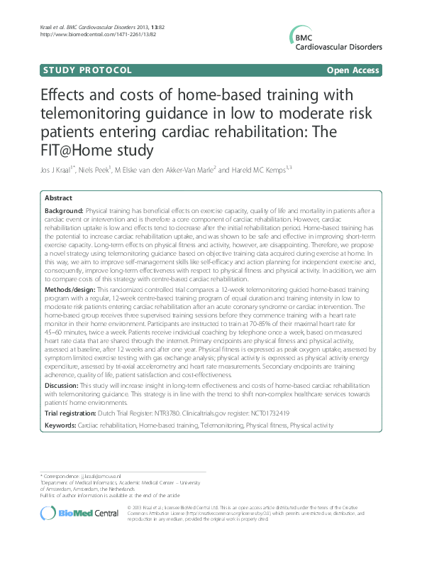 (PDF) Effects and costs of home-based training with telemonitoring ...