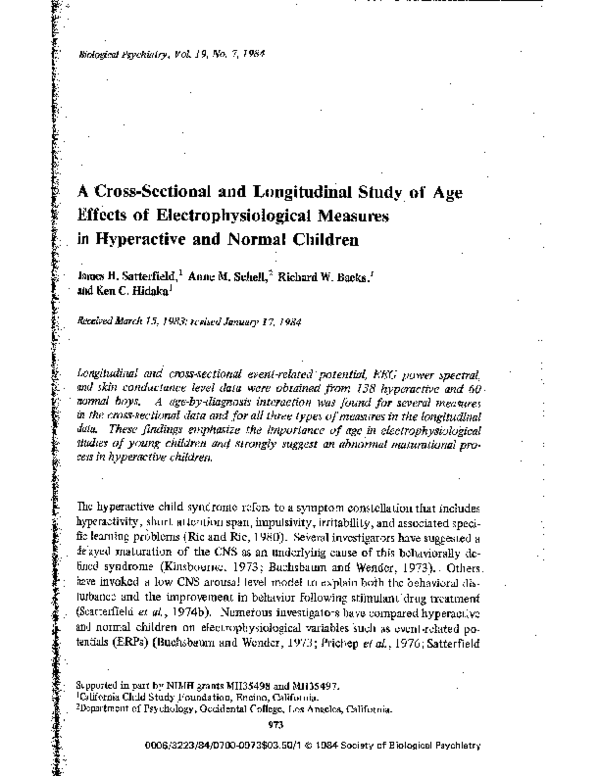 (PDF) A cross-sectional and longitudinal study of age effects of ...