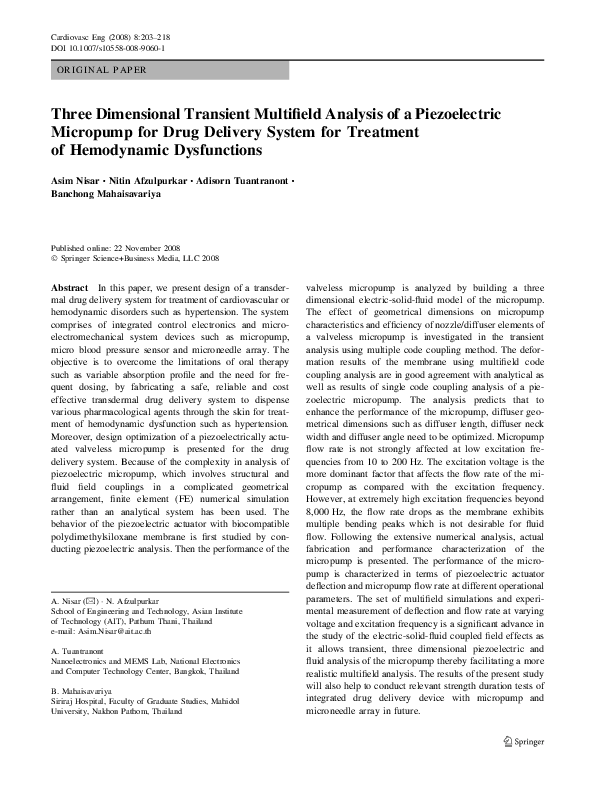 (PDF) Three Dimensional Transient Multifield Analysis of a ...