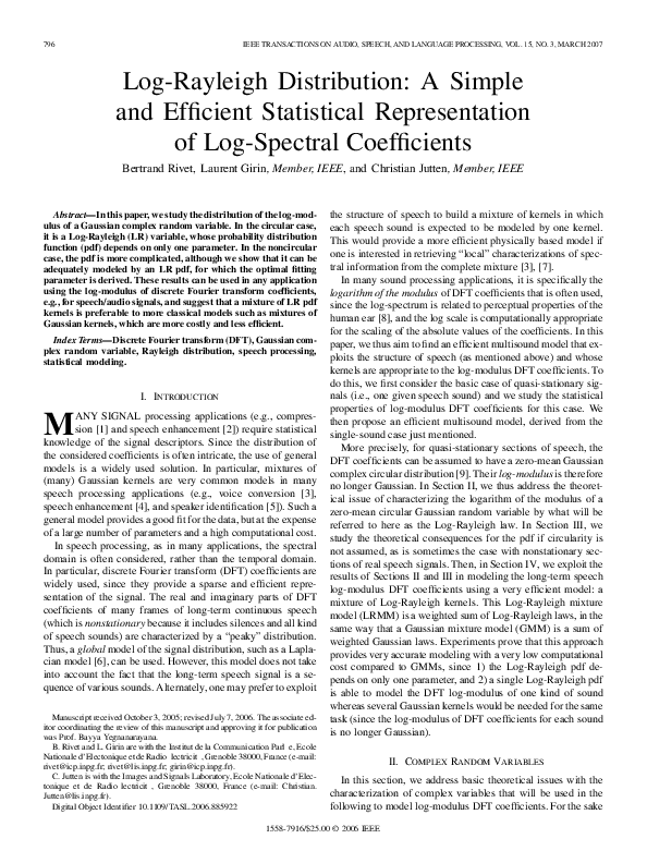 (PDF) Log-Rayleigh Distribution: A Simple and Efficient Statistical ...