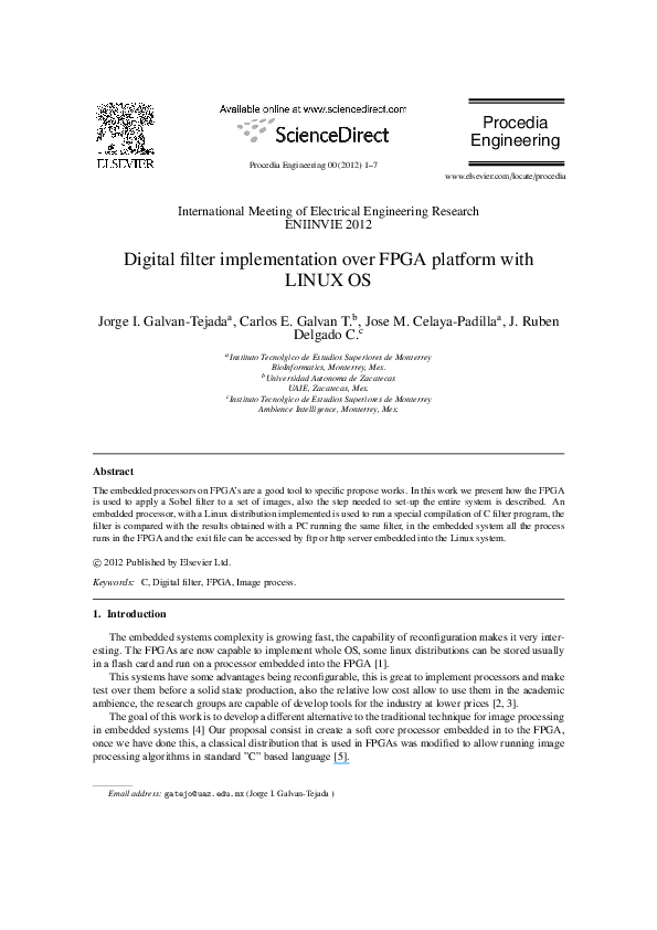 (PDF) Digital filter implementation over FPGA platform with LINUX OS