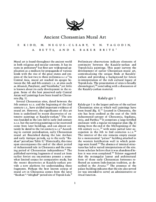 (PDF) Ancient Chorasmian Mural Art