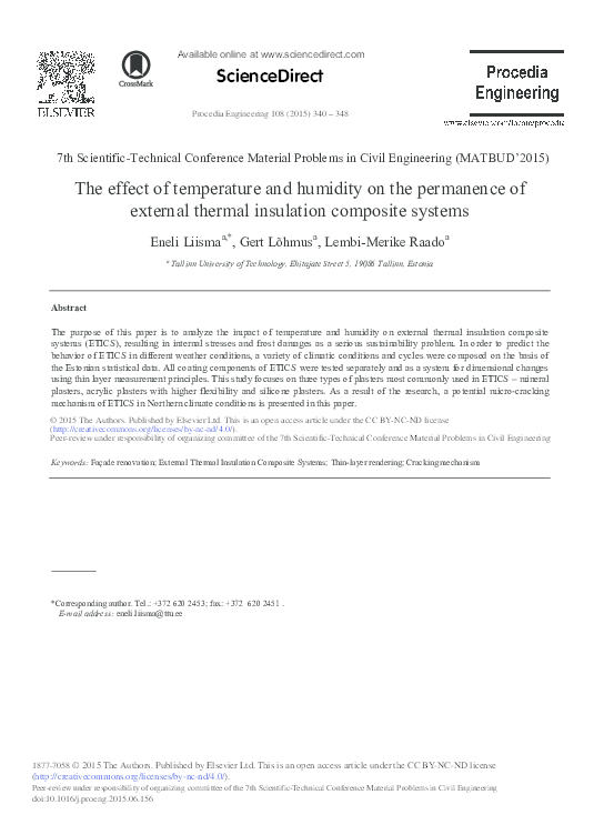 (PDF) The Effect of Temperature and Humidity on the Permanence of ...