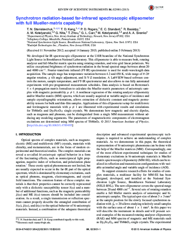 (PDF) Synchrotron radiation-based far-infrared spectroscopic ...