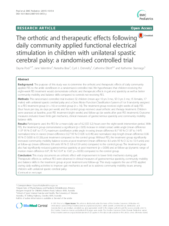 (PDF) The orthotic and therapeutic effects following daily community