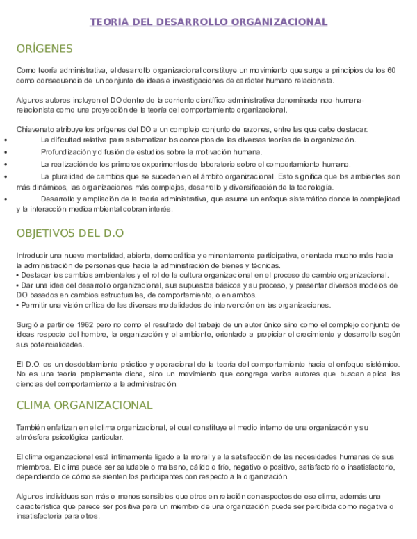 Doc Teoria Del Desarrollo Organizacional