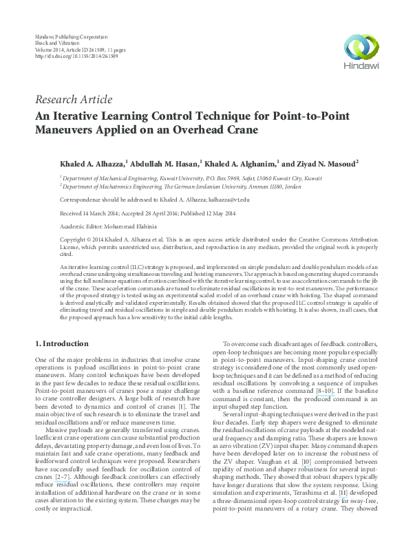 (PDF) An Iterative Learning Control Technique for Point-to-Point ...