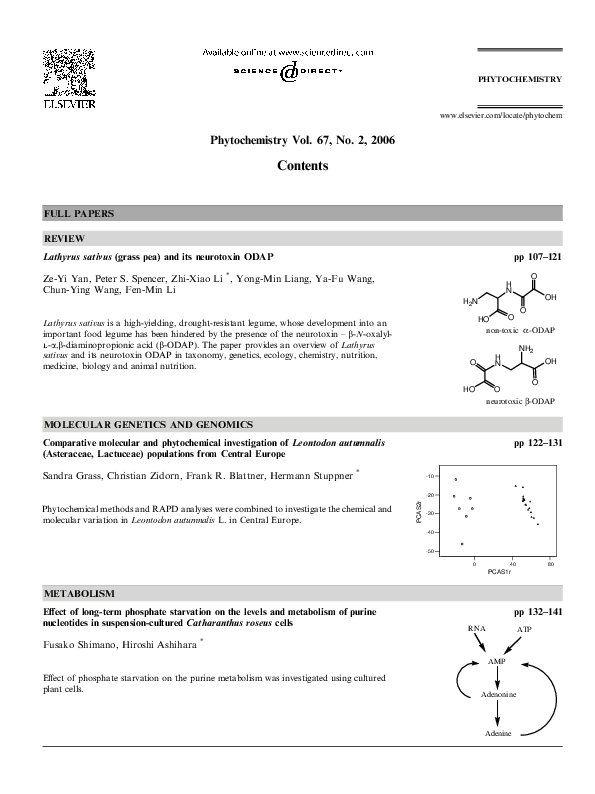PDF) Phytochemical analysis and genetic characterization of
