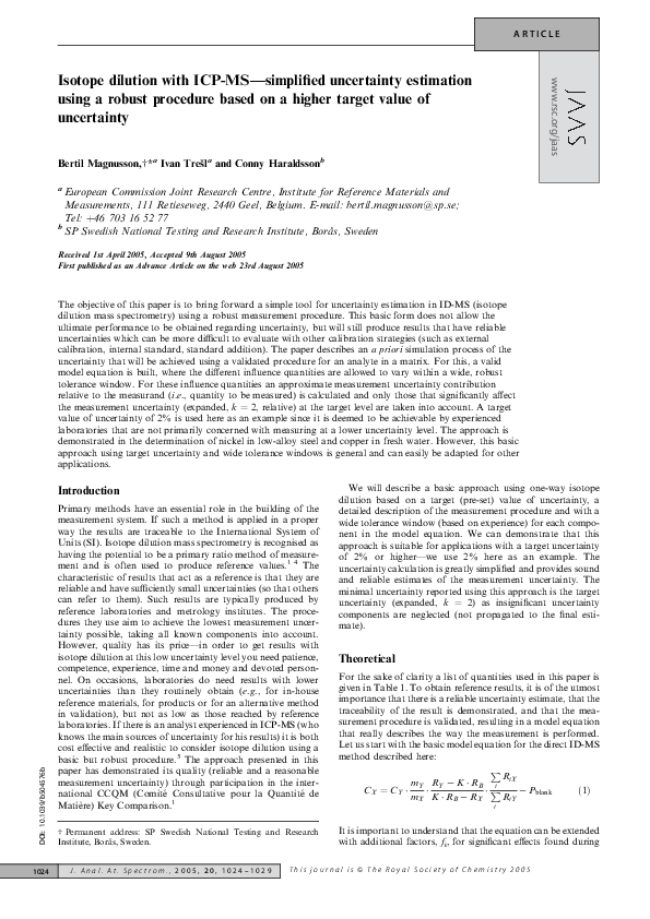 (PDF) Isotope Dilution Analysis eswar power Academia.edu