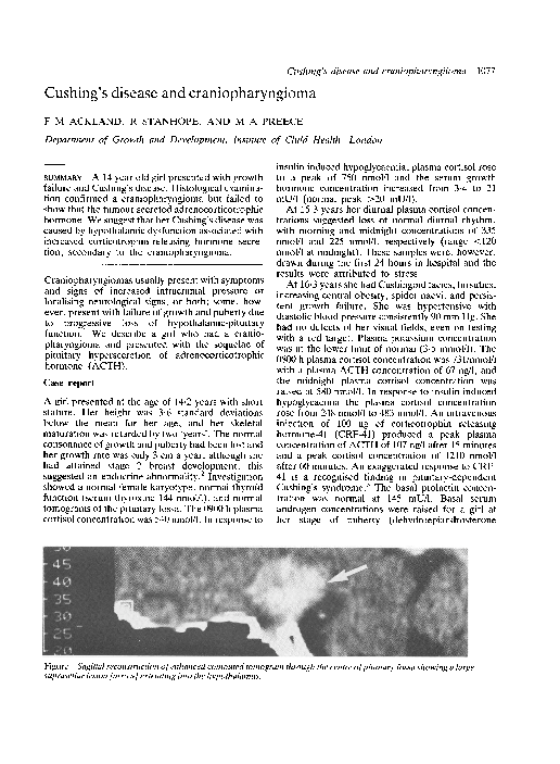 Craniopharyngioma mri findings picture