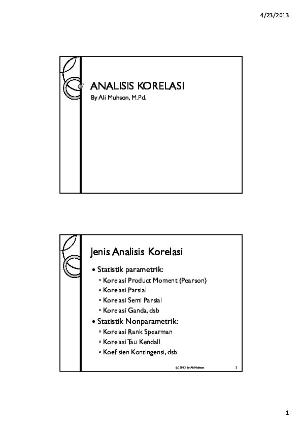 Pdf 08 Analisis Korelasi 2013 Rissa Ekasafitri Academia Edu