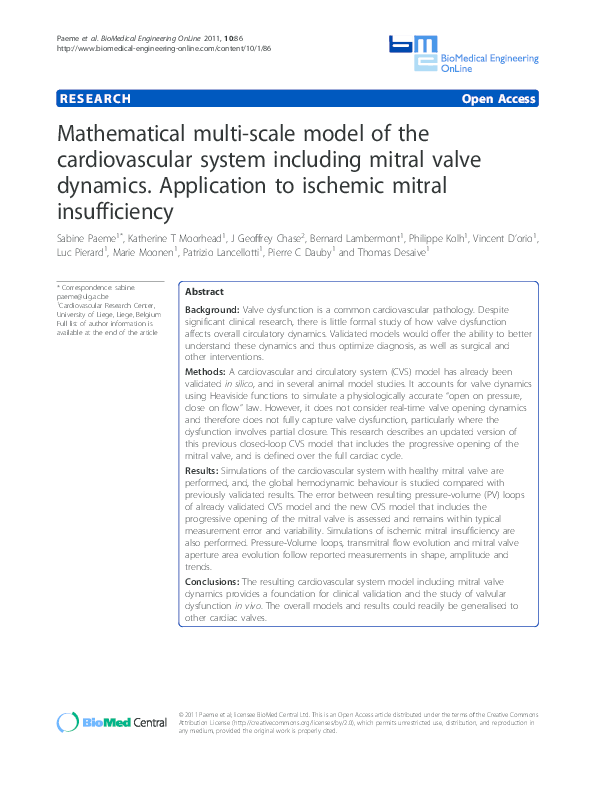 (PDF) Mathematical multi-scale model of the cardiovascular system ...
