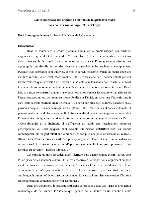 thème de l'exil en poésie