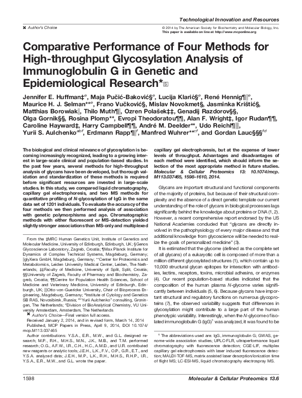 (PDF) Comparative performance of four methods for high-throughput ...