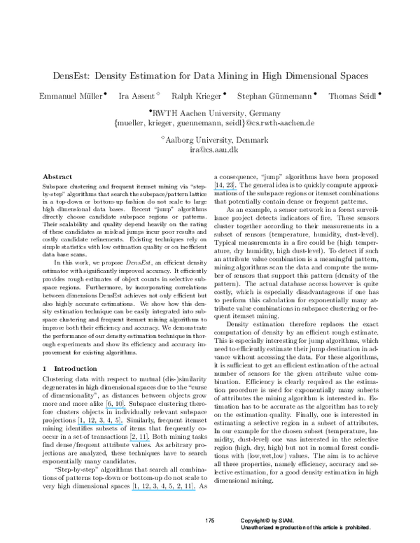 (PDF) DensEst: Density Estimation for Data Mining in High Dimensional ...