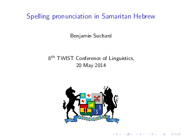 PDF) Spelling pronunciation in Samaritan Hebrew