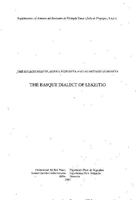 The Basque dialect of Lekeitio