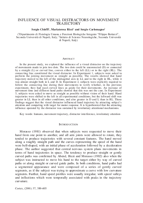(PDF) Influence of Visual Distractors on Movement Trajectory