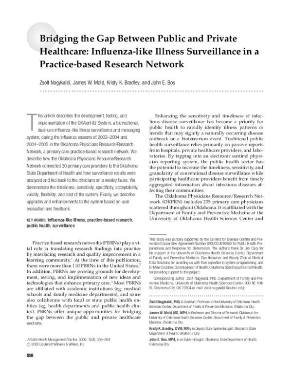 (PDF) Bridging the Gap Between Public and Private Healthcare