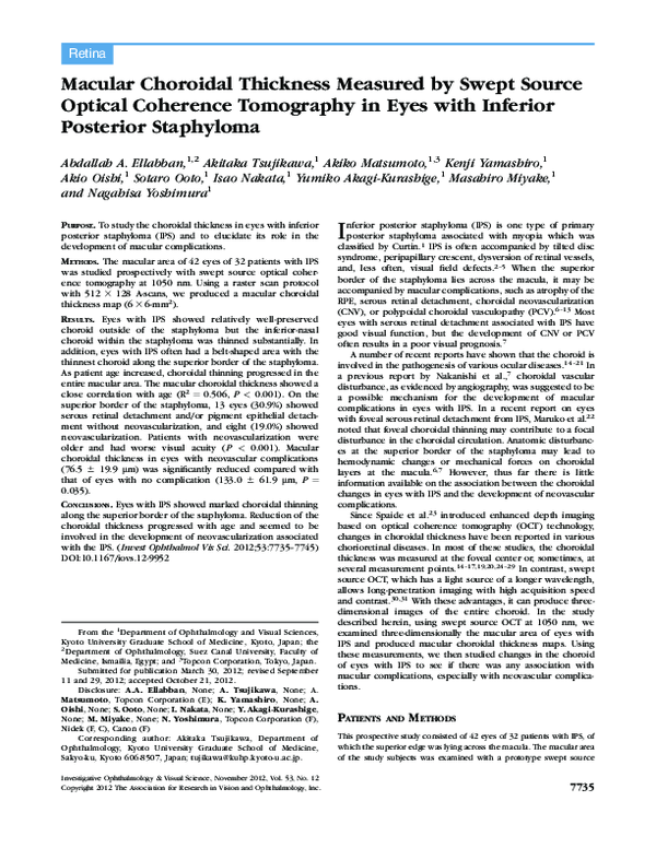 (PDF) Macular Choroidal Thickness Measured by Swept Source Optical ...