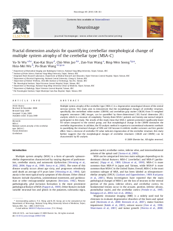 (PDF) Fractal dimension analysis for quantifying cerebellar ...