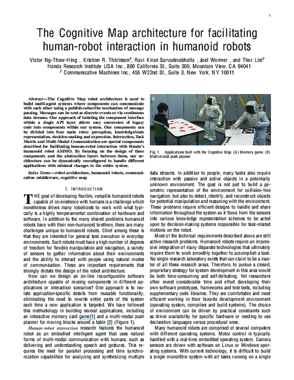 (PDF) The Cognitive Map architecture for facilitating human-robot ...