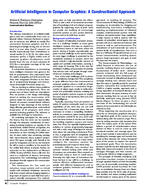(PDF) Artificial intelligence in computer graphics