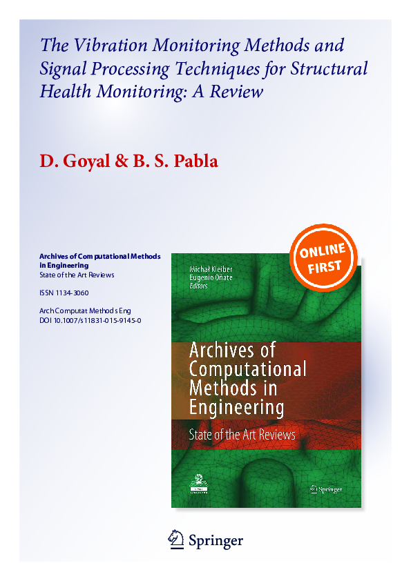 PDF) Springer The Vibration Monitoring Methods and Signal 