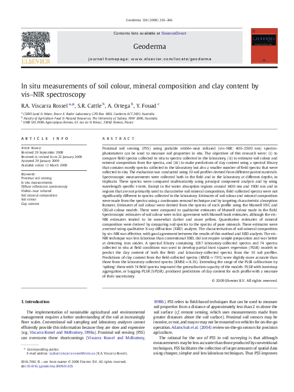 (PDF) In situ measurements of soil colour, mineral composition and clay ...