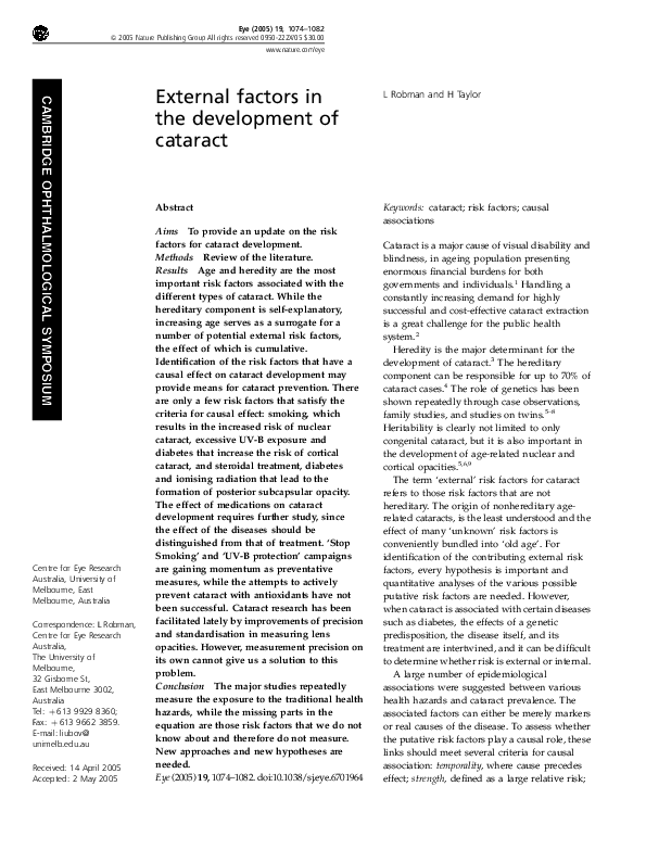 (PDF) External factors in