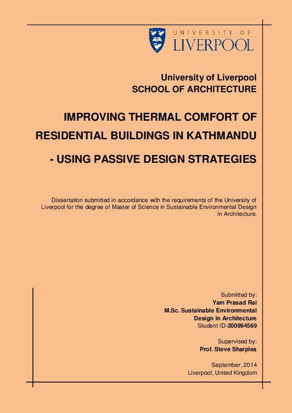 (PDF) Improving Thermal Comfort of residential buildings in Kathmandu ...