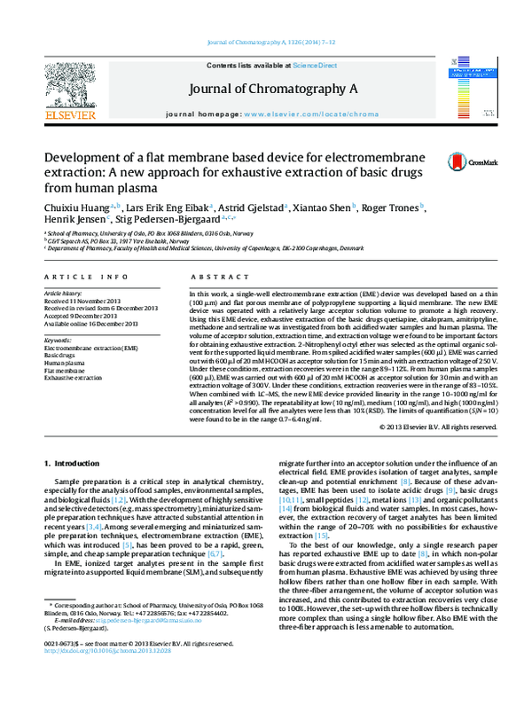 (PDF) Development of a flat membrane based device for electromembrane