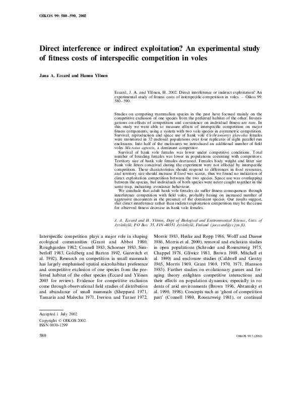 (PDF) Reproductive effort of female bank voles in a risky environment