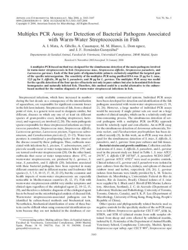 (PDF) Multiplex PCR Assay for Detection of Bacterial Pathogens ...