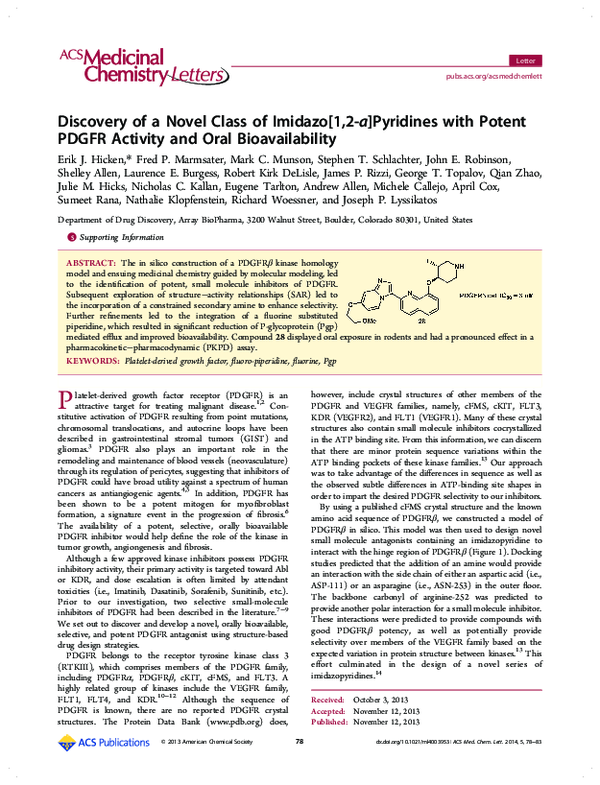 (PDF) Discovery of a Novel Class of Imidazo[1,2- a ]Pyridines with ...