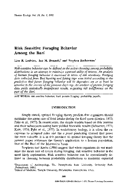 Optimal foraging theory pdf image