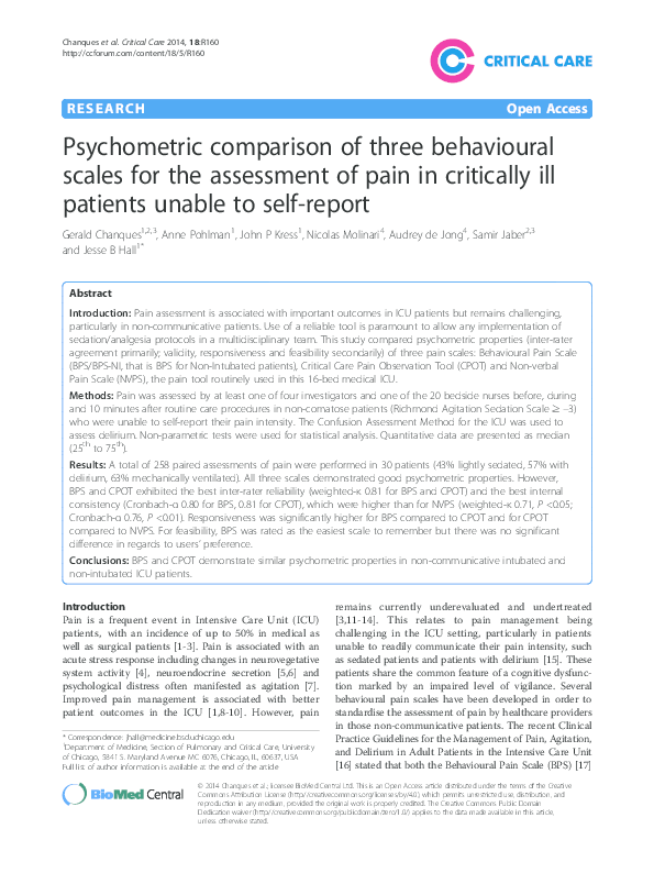 (PDF) Psychometric comparison of three behavioural scales for the ...
