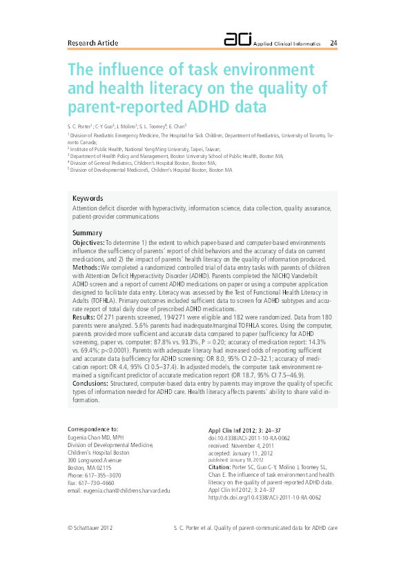 (PDF) The influence of task environment and health literacy on the ...