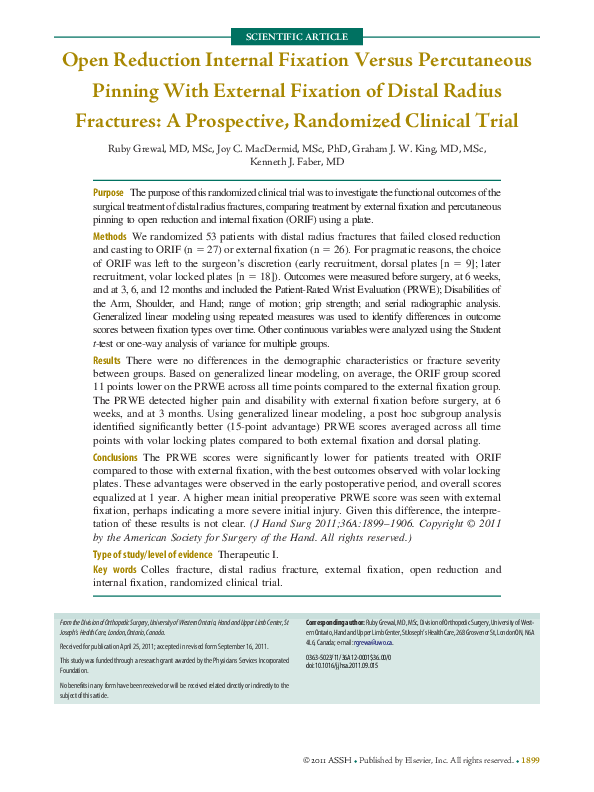 (PDF) Open Reduction Internal Fixation Versus Percutaneous Pinning With ...